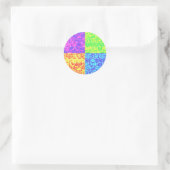 Rainbow pop, kunstborrelen ronde sticker (Tas)