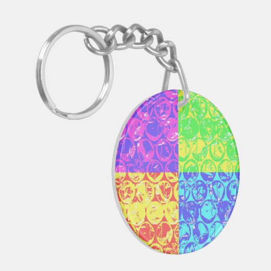 Rainbow pop, kunstborrelen sleutelhanger (Voorkant Links)