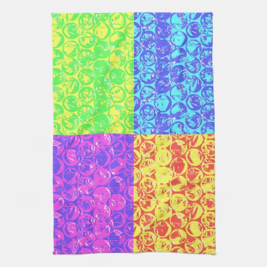 Rainbow pop, kunstborrelen theedoek (Verticaal)