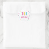 Rainbow Pop Let's Chill Verjaardag Ronde Sticker (Tas)