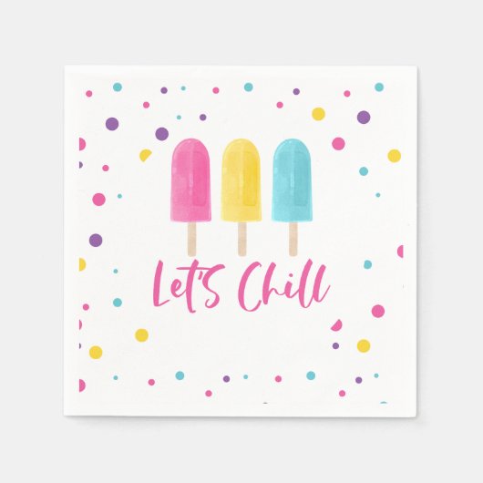 Rainbow Pop Let's Chill Verjaardag Servet (Voorkant)