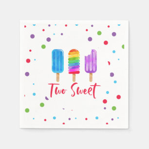 Rainbow Pop Two Sweet 2de verjaardag Servet
