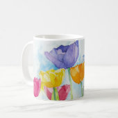 Rainbow Poppies Colorful Original Waterverf Koffiemok (Voorkant links)