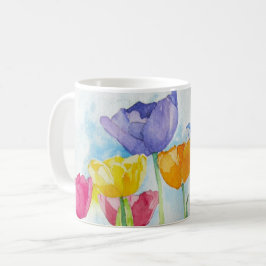 Rainbow Poppies Colorful Original Waterverf Koffiemok