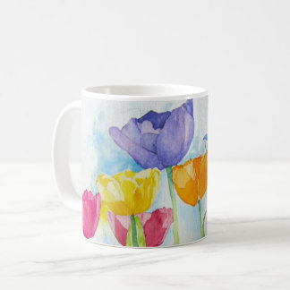 Rainbow Poppies Colorful Original Waterverf Koffiemok