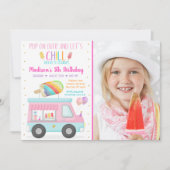 Rainbow Popsice Ice Cream Truck Birthday Kaart (Voorkant)