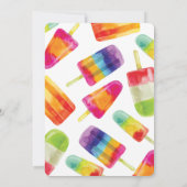 Rainbow Popsicle Summer Birthday Invitation Kaart (Achterkant)
