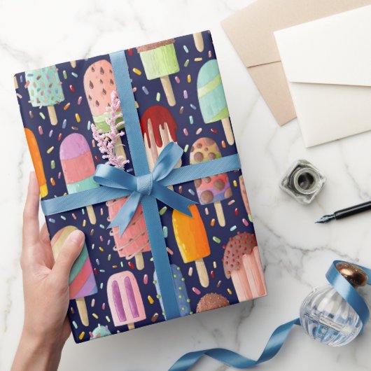 Rainbow Popsicles Wrapping Paper Roll Cadeaupapier (Geschenken)
