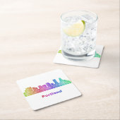 Rainbow Portland skyline Kartonnen Onderzetters (Insitu)