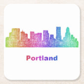 Rainbow Portland skyline Kartonnen Onderzetters (Voorkant)