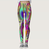 Rainbow Posh Flower Flair Deviant Hipster Rave Leggings (Voorkant)