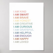 Rainbow Positive Affirmations for Kids Nursery Poster (Voorkant)