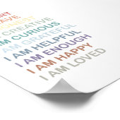 Rainbow Positive Affirmations for Kids Nursery Poster (Hoek)