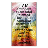Rainbow Positive Affirmations Magnetisch Visitekaartje (Voorkant Verticaal)