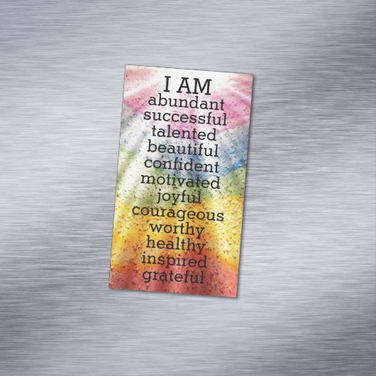 Rainbow Positive Affirmations Magnetisch Visitekaartje (Voorbeeld)