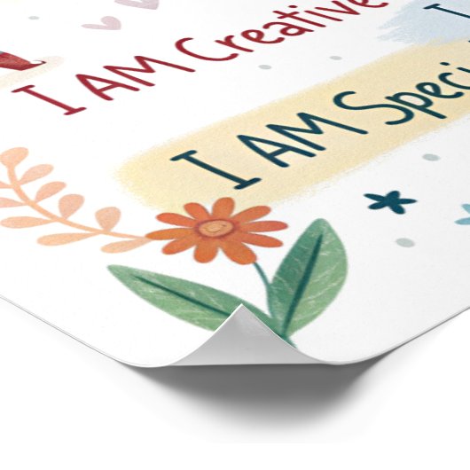 Rainbow Positive Affirmations Poster for Kids (Hoek)