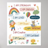 Rainbow Positive Affirmations Poster for Kids (Voorkant)