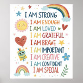 Rainbow Positive Affirmations Poster for Kids (Voorkant)