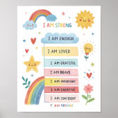 Rainbow Positive Affirmations Poster for Kids (Voorkant)