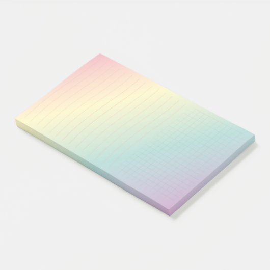 Rainbow Post-It®, 10 x 6 inch Post-it® Notes (Schuin)