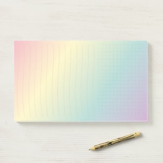 Rainbow Post-It®, 10 x 6 inch Post-it® Notes (Op bureau)