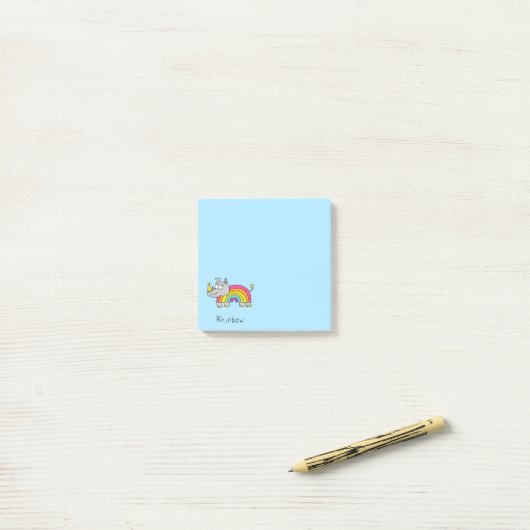 Rainbow Post-it Notes Rhinbow Rhino (Op bureau)