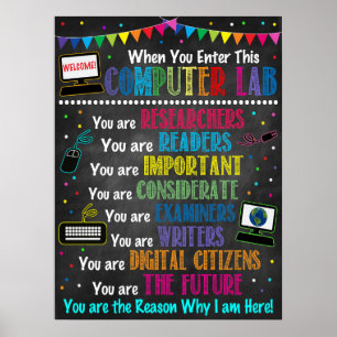 Rainbow-Poster voor computerlab Poster