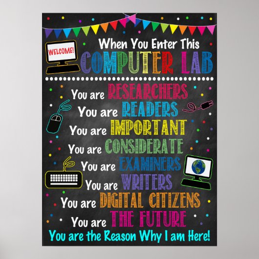 Rainbow-Poster voor computerlab Poster (Voorkant)