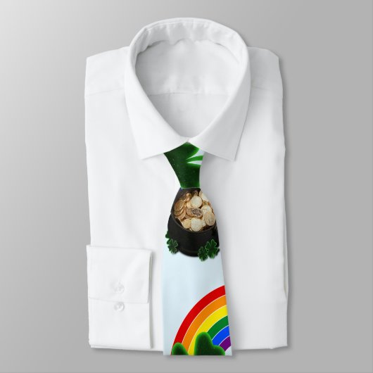 Rainbow Pot of Gold St. Patrick's Day Stropdas (Gebonden)