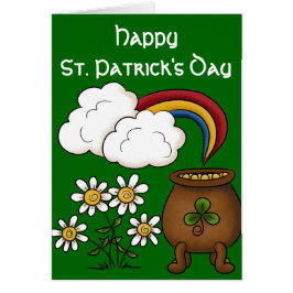 Rainbow Pot o'Gold Happy St. Patrick's Day Kaart