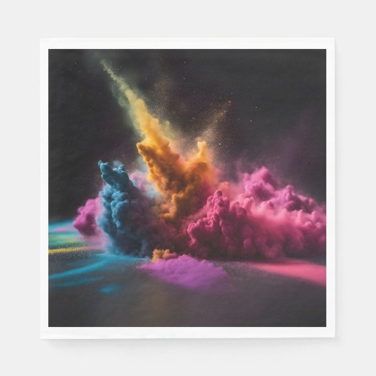 Rainbow Powder Blast op zwart Servet (Voorkant)
