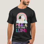 Rainbow Pre-K No Prob Llama 100th Day of School T-shirt (Voorkant)