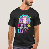 Rainbow Pre-Kindergarten No Prob Llama 100th Day o T-shirt (Voorkant)