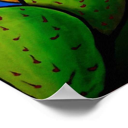 Rainbow Prickly Pear Cactus Art Poster (Hoek)