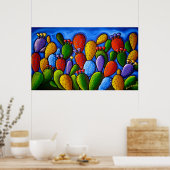Rainbow Prickly Pear Cactus Art Poster (Keuken)