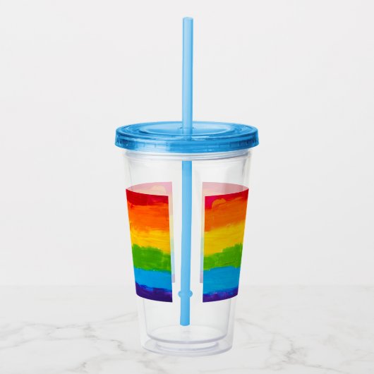 Rainbow Pride Acryl Tumbler – LGBT Homo Lesbisch Acryl Drinkbeker (Rechts)