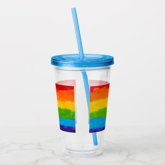 Rainbow Pride Acryl Tumbler – LGBT Homo Lesbisch Acryl Drinkbeker (Links)