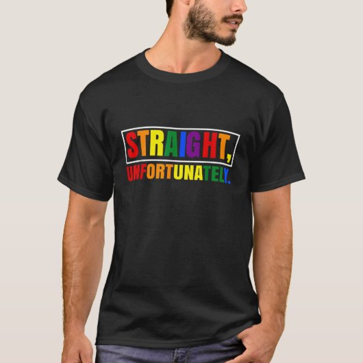 Rainbow Pride Ally LGBT hetero helaas T-shirt (Voorkant)