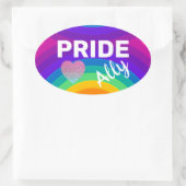 Rainbow Pride Ally Ovale Sticker (Tas)