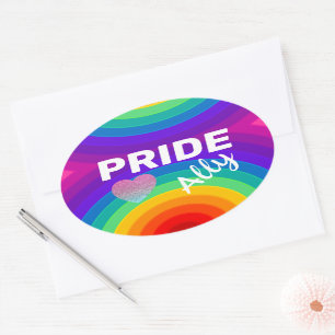 Rainbow Pride Ally Ovale Sticker