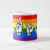 Rainbow Pride Amerikaanse gebarentaal LGBTQ+ Grote Koffiekop (Voorkant)
