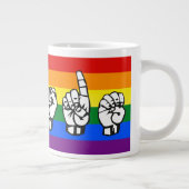 Rainbow Pride Amerikaanse gebarentaal LGBTQ+ Grote Koffiekop (Rechts)