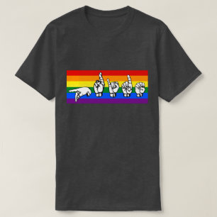 Rainbow Pride Amerikaanse gebarentaal LGBTQ+ T-shirt