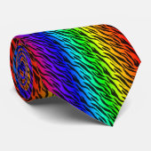 Rainbow Pride Animal Stripe Stropdas (Opgerold)