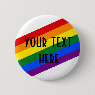 Rainbow Pride Badge – Aangepaste tekst, liefde is  Ronde Button 5,7 Cm