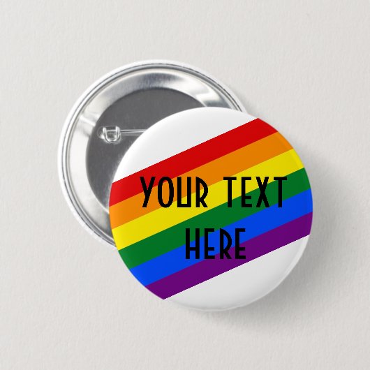 Rainbow Pride Badge – Aangepaste tekst, liefde is  Ronde Button 5,7 Cm (Voorkant /achterkant)