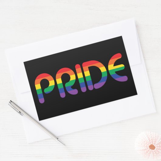 Rainbow Pride-ballonbrieven Rechthoekige Sticker (Envelop)