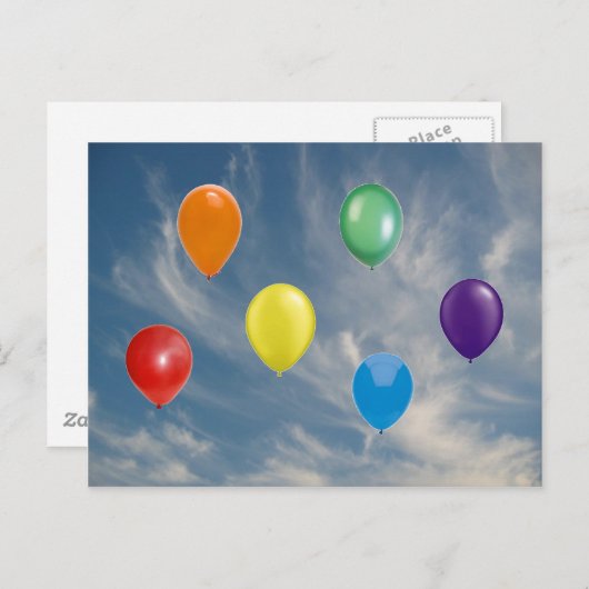 Rainbow Pride-ballonnen Briefkaart (Voorkant / Achterkant)