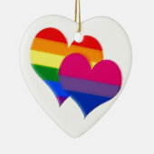 Rainbow pride bi pride harten keramisch ornament (Rechts)