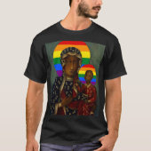 Rainbow Pride Black Madonna T-shirt (Voorkant)